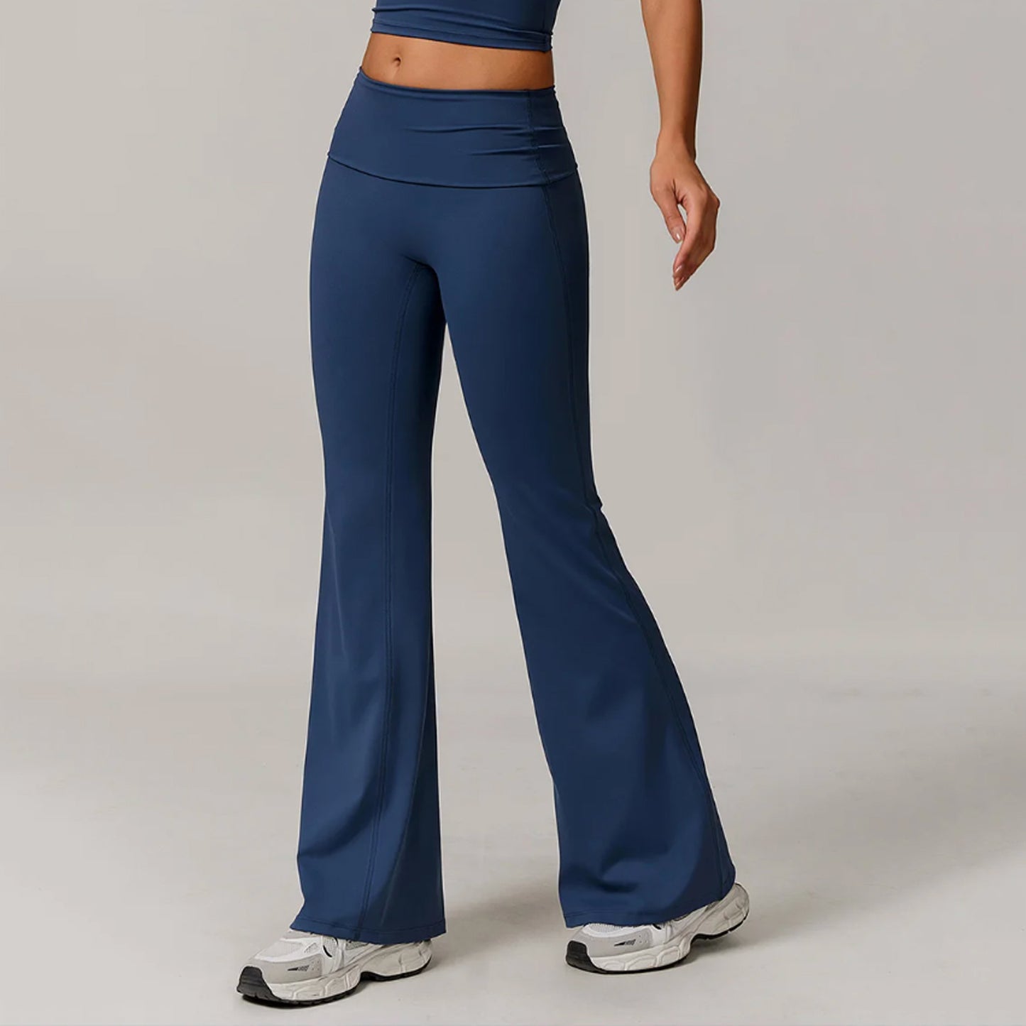Straplez Crop Katlanan Belli Flare Takım