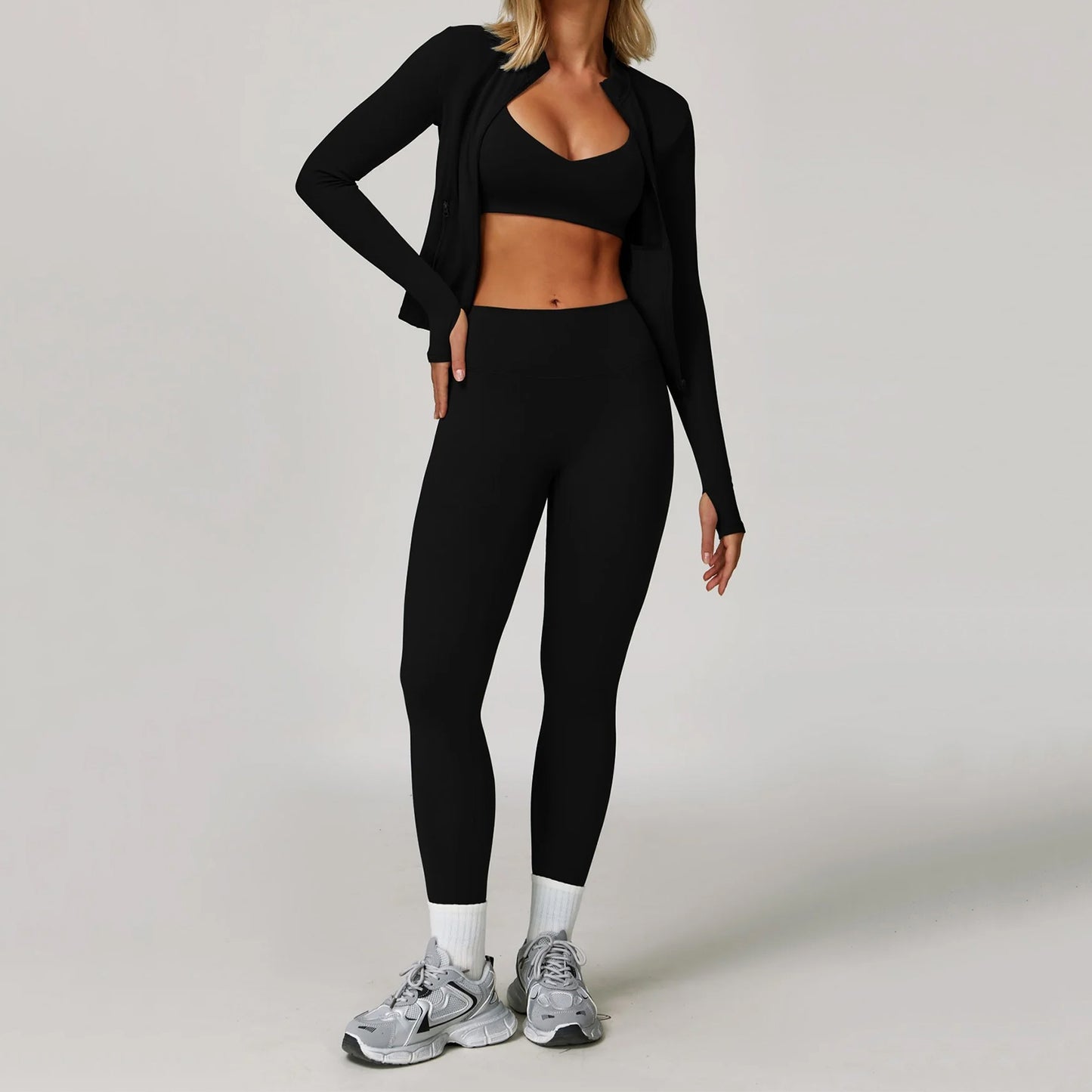 Üç Parça Ceket Bra Tayt Takım